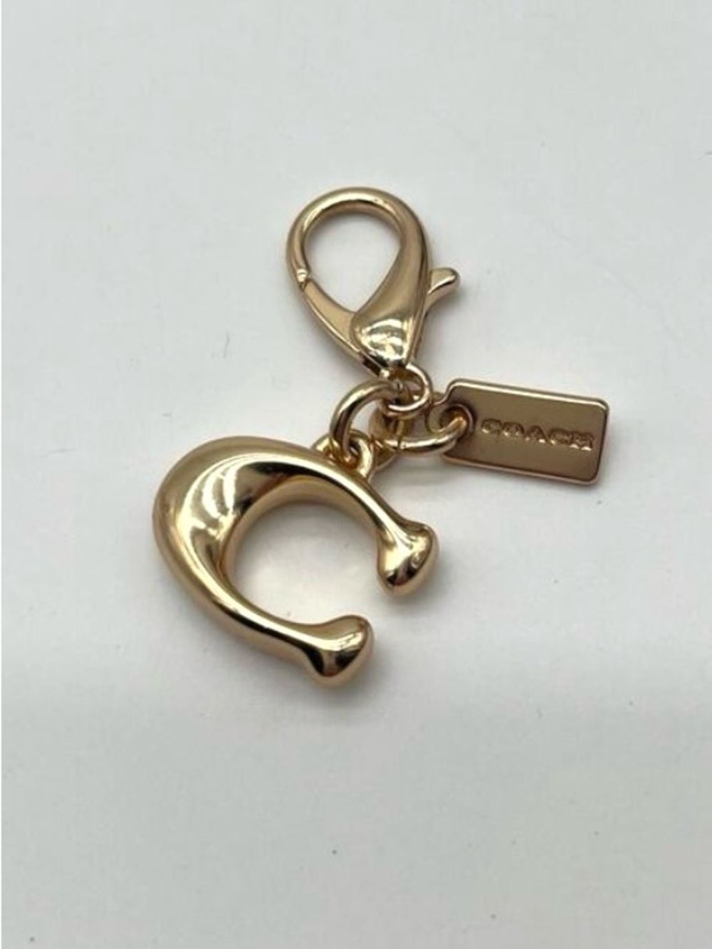 COACH Signature Bag Charm with Micro Hangtag, Gold